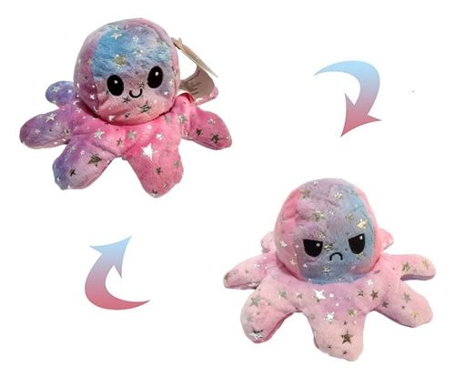 Pelucia Grande Polvo do Humor Reversivel Tie Dye - Rosa - R3186 BBR