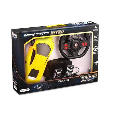 Carrinhos de Controle Remoto Racing Control Amarelo - BR1145 MULTIKIDS