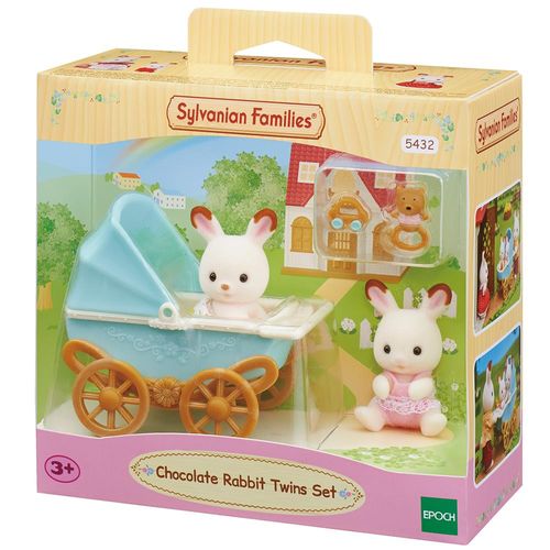 Conjunto Sylvanian Families - Bebes Coelho Chocolate e Carrinho de Brincar EPOCH MAGIA