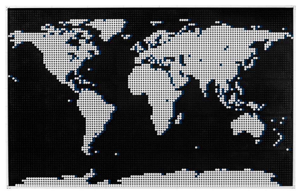 Blocos de Montar - Lego - Mapa do Mundo LEGO DO BRASIL