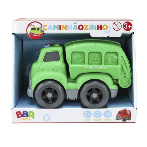 Veiculo Com Luzes e Sons - Caminhaozinho Coleta Seletiva - Verde BBR