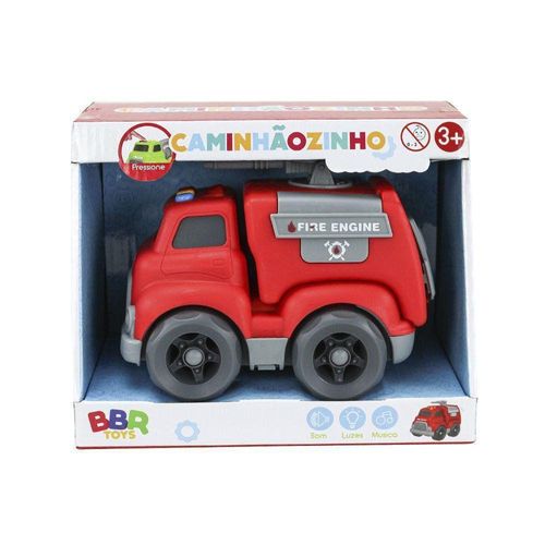 Veiculo Com Luzes e Sons - Caminhaozinho Bombeiro - Vermelho BBR