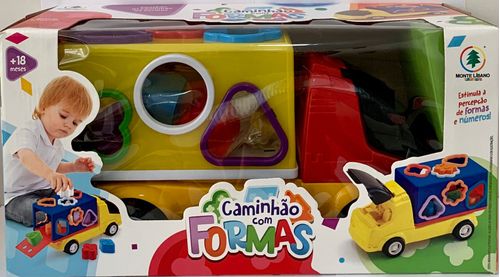 Caminhao com Formas - Cor Vermelho e Amarelo - MONTE LIBANO