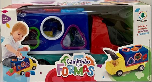 Caminhao com Formas - Cor Azul e Vermelho - MONTE LIBANO