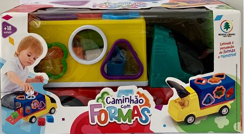 Caminhao com Formas - Cor Amarelo e Vermelho - MONTE LIBANO