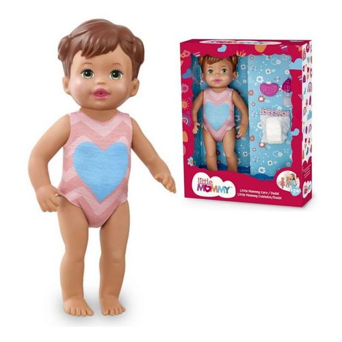 BONECA LITTLE MOMMY CUIDADOS MORENA - COM MAMADEIRA PUPEE BRINQUEDOS