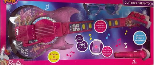 Guitarra Barbie Dreamtopia com Funcao Mp3 - Fun BARAO