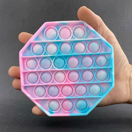 POP FIDGET TOYS - BRINQUEDO HEXAGONO - COR ROSA AZUL TERRACO