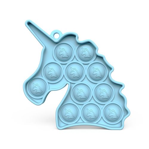 Empurra Estoura Bolha - Unicornio Azul - Chaveiro - TERRACO