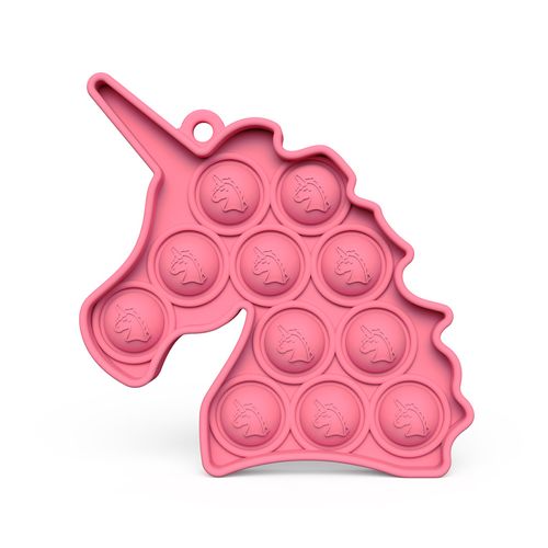Empurra Estoura Bolha - Unicornio Rosa - Chaveiro - TERRACO
