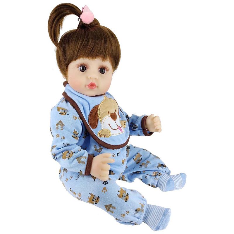 Boneca Reborn Bebê Laura C/ Acessórios Pijama Girafinha 47Cm