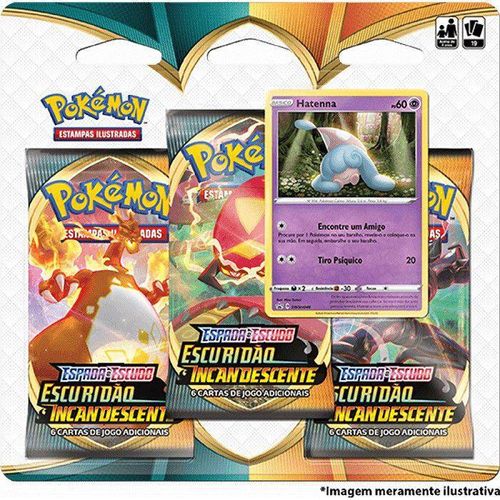 Pokemon Blister Triplo Ee3 Escuridao Incandescente - Hatenna COPAG DA AMAZONIA
