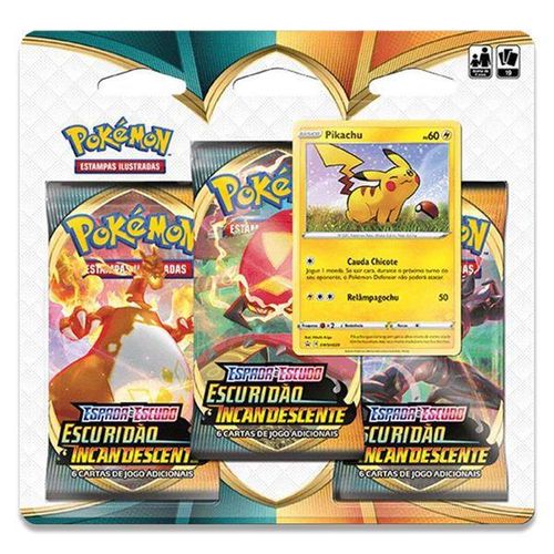 Pokemon Blister Triplo Ee3 Escuridao Incandescente - Pikachu COPAG DA AMAZONIA