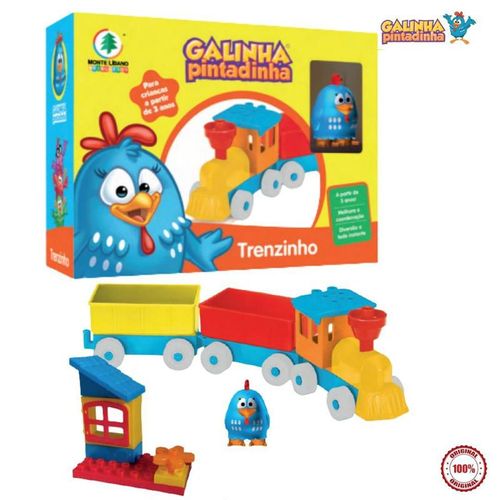 Trenzinho Galinha Pintadinha Bloco Para Montar E Boneco MONTE LIBANO