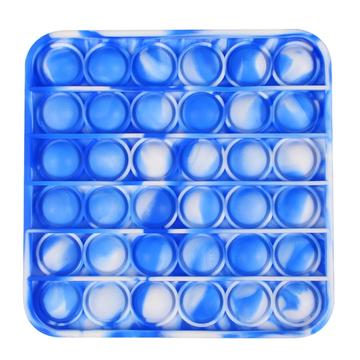 Empurra Estoura Bolha - Quadrado - Cor Azul e Branco TERRACO