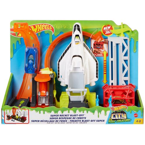 Conjunto - Hot Wheels - City - Super Decolagem de Foguete Rocket Blast MATTEL