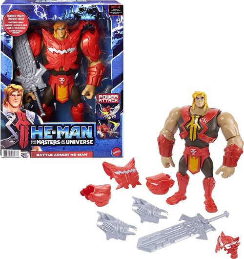 MASTERS UNIVERSE BONECO HE-MAN COM ESPADA E ARMADURA MATTEL