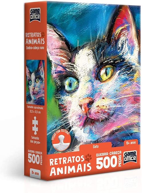 Retratos Animais! - Gato - Quebra-cabeca - 500 pecas nano TOYSTER