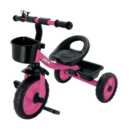 Triciclo 3 Rodas Infantil Premium Buzina Cestinhas - Rosa ZIPPY TOYS