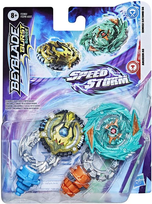 Jogo - Piao Beyblade - Speedstorm - Pack Duplo - Anubion A6 e Demise Satomb S6 HASBRO