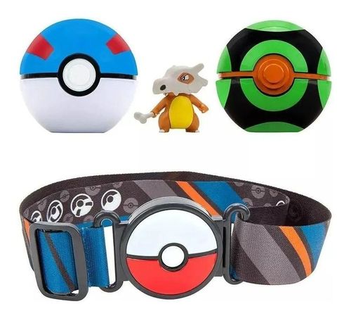 Cinto Pokemon - Com Pokebola e Figura do Cubone - Preto e Azul SUNNY BRINQUEDOS