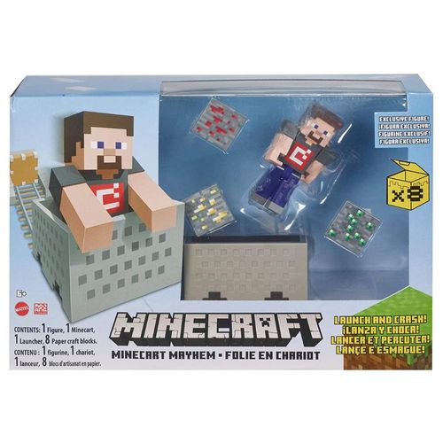 Minecraft Playset Minecart 3,25Pol Mayhem Mattel - GVL55 MATTEL