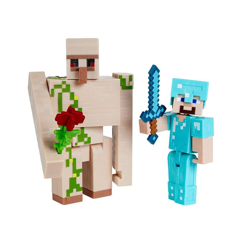 Bonecos Steve E Golem De Ferro Armadura Minecraft Playset em Promoção na  Americanas