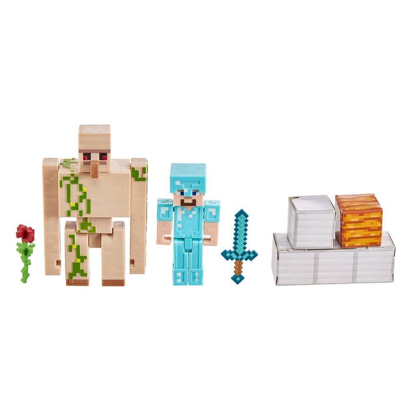 Bonecos Steve E Golem De Ferro Armadura Minecraft Playset em Promoção na  Americanas