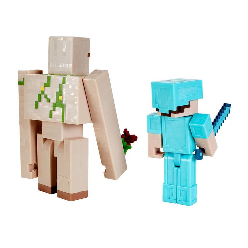 Bonecos Steve E Golem De Ferro Armadura Minecraft Playset em Promoção na  Americanas