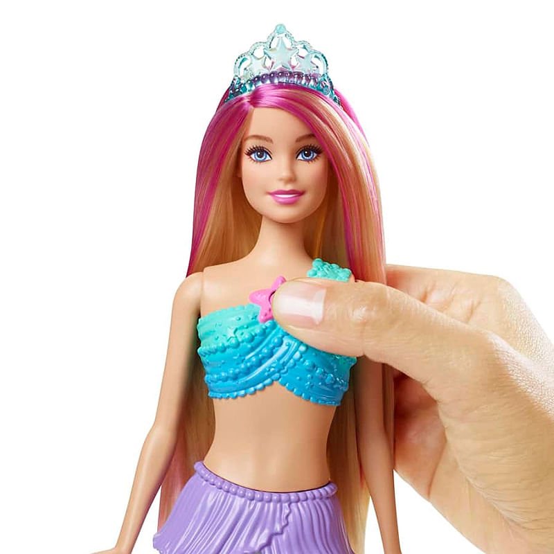 Barbie Sereia Loira com Cauda Rosa - Mattel 