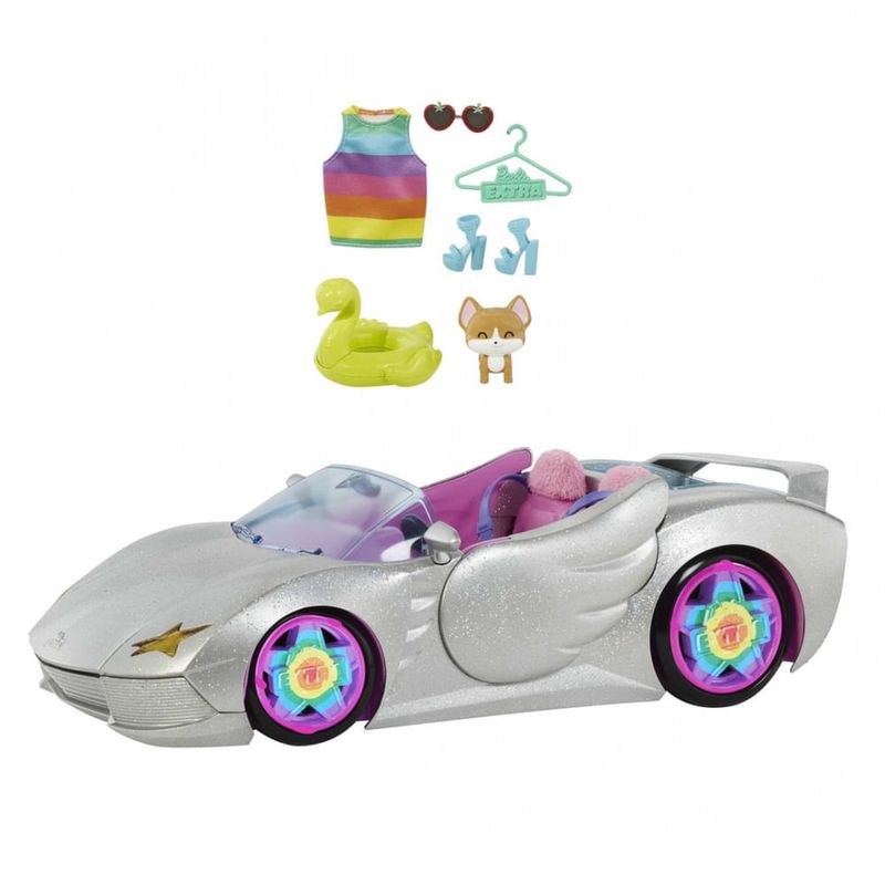 Carro Barbie com Boneca - Conversível Rosa - 2 Lugares - Mattel