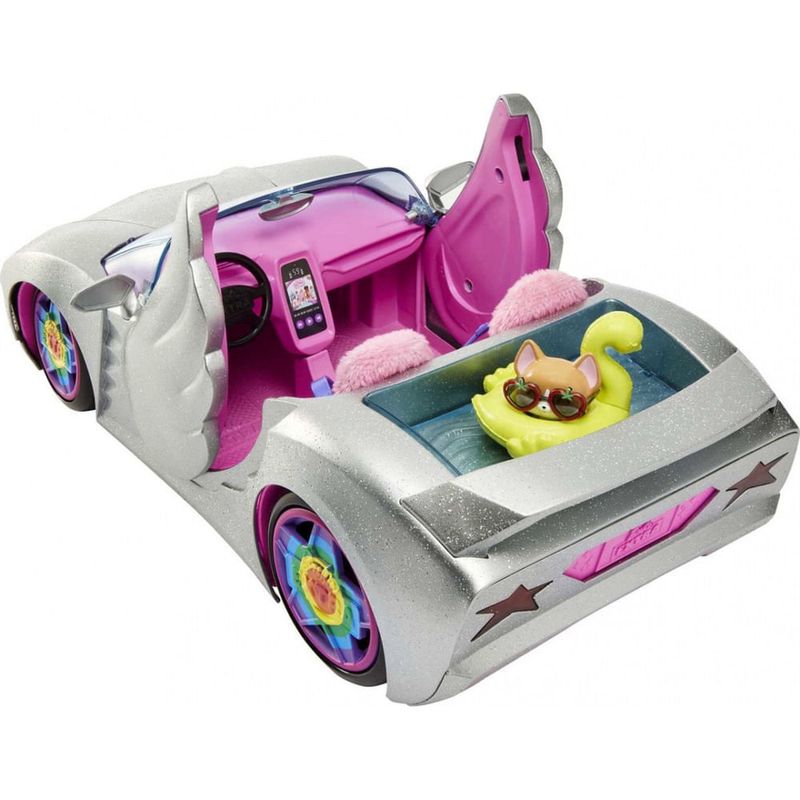 Carro Barbie com Boneca - Conversível Rosa - 2 Lugares - Mattel