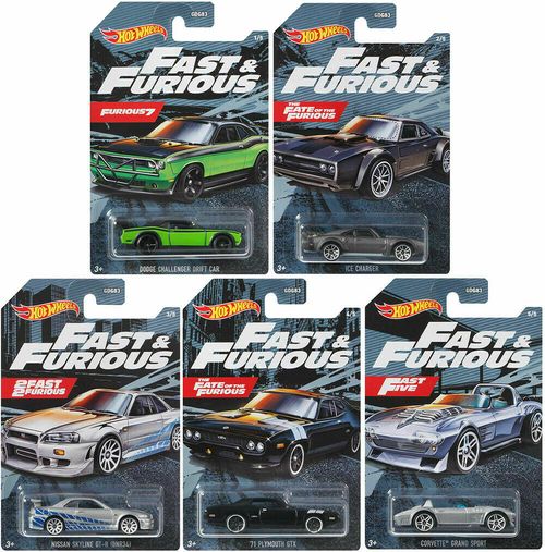 Carrinho - Hot Wheels Collector - Velozes E Furiosos - Kit com 5 Carrinhos MATTEL