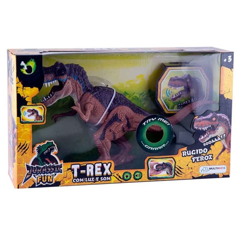 Jurassic Fun Dinossauro Rex R/C Com Luz e Som Multikids - BR1461 -  lojamultikids