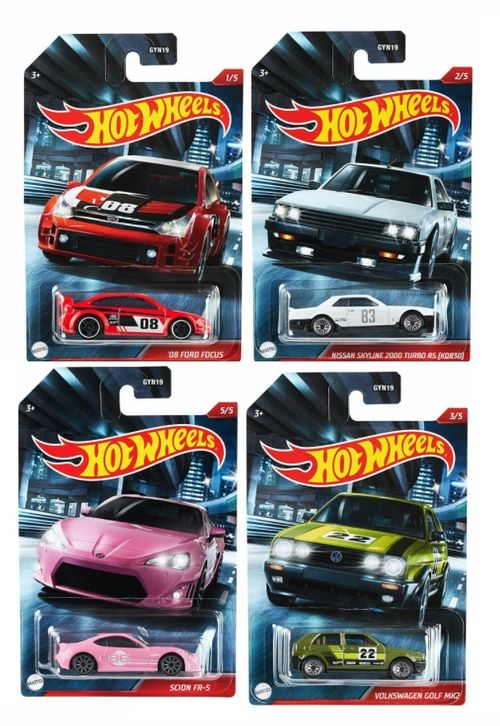 Carrinho - Hot Wheels - Conjunto Carros Tematicos Cult Racers - Kit com 4 Carrinhos MATTEL