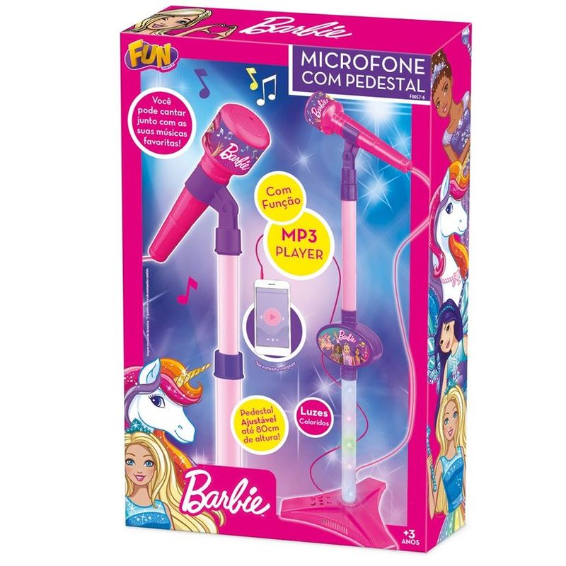 Conjunto Musical Barbie Meu Primeiro Karaokê C/ Microfone