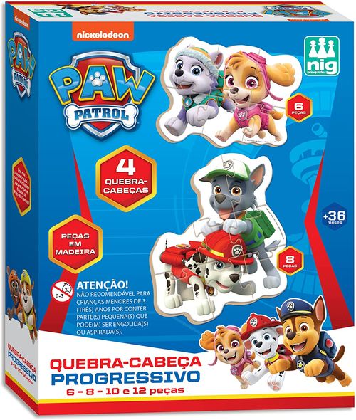 Jogo - Quebra Cabeca - Progressivo Patrulha Canina NIG