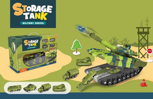 Conjunto Tanque Militar com 4 carrinhos - Storage Tank - 6910 TERRACO