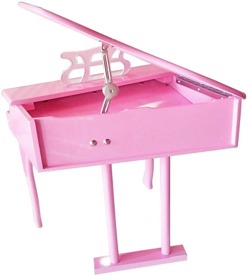 Piano infantil, madeira lacado, rosa - Bazar Paris