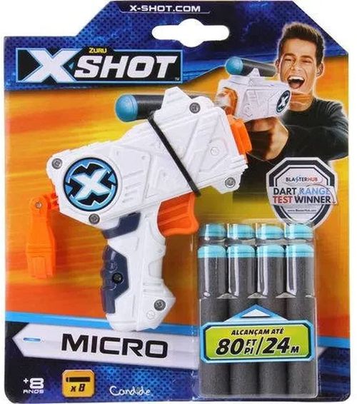 Micro Lanca Dardos - X Shot -  Espuma - Branco CANDIDE
