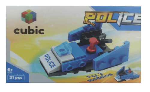 Cubic Serie Police 12 em 1 - Modelo 08 - 21 Pecas MULTIKIDS