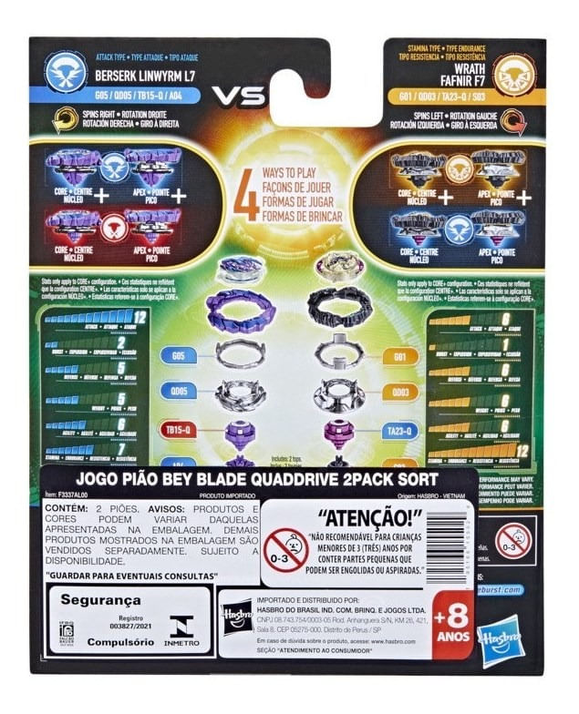 Encontraproduto.com.br - Jogo - Piao BeyBlade Quad Drive - Preto e Roxo HASBRO