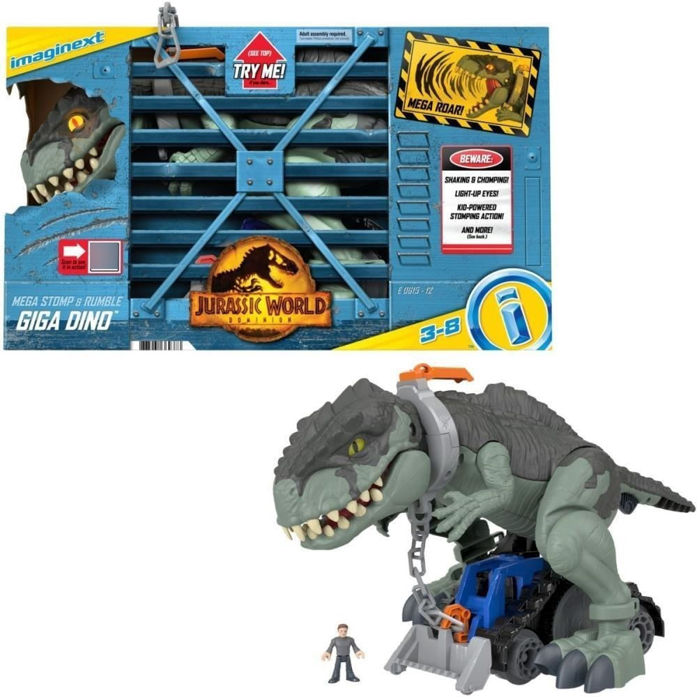 Mattel Imaginext Jurassic World Dinossauro Brinquedo T-Rex Ação de luta