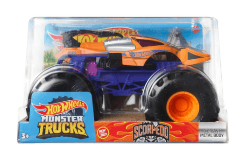 Veiculo - Hot Wheels - 1:24 - Monster Trucks - Scorpedo - Laranja - Mattel MATTEL