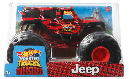 Veiculo - Hot Wheels - 1:24 - Monster Trucks - Jeep - Preto e Vermelho - Mattel MATTEL