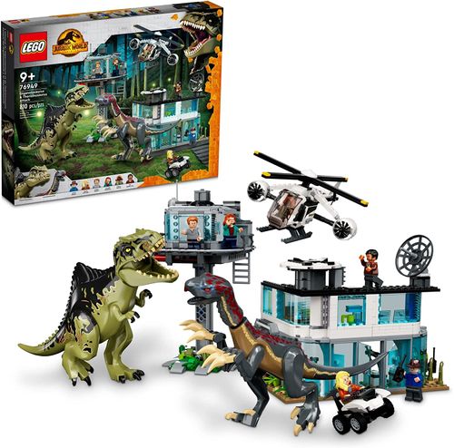 Blocos de Montar - Jurassic World -  Ataque do Gigantossauro e do Therizinossauro M BRINQ