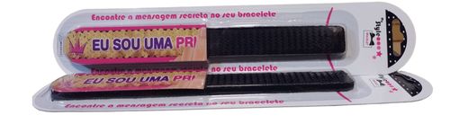 Pulseira - Meu Estilo Magico - Bracelete Com Frase - Preta MULTIKIDS