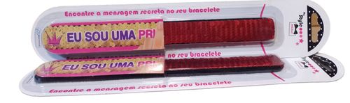 Pulseira - Meu Estilo Magico - Bracelete Com Frase - Vermelha MULTIKIDS