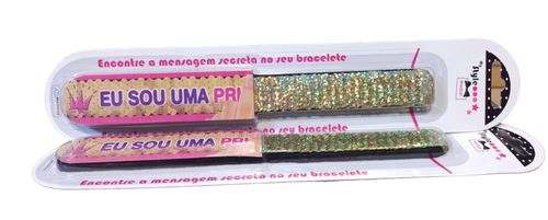 Pulseira - Meu Estilo Magico - Bracelete Com Frase - Dourado MULTIKIDS