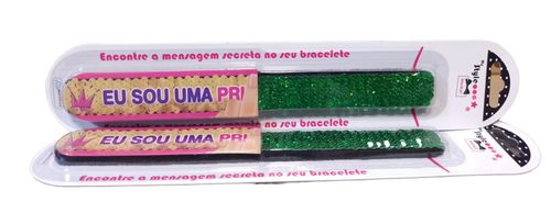 Pulseira - Meu Estilo Magico - Bracelete Com Frase - Verde MULTIKIDS
